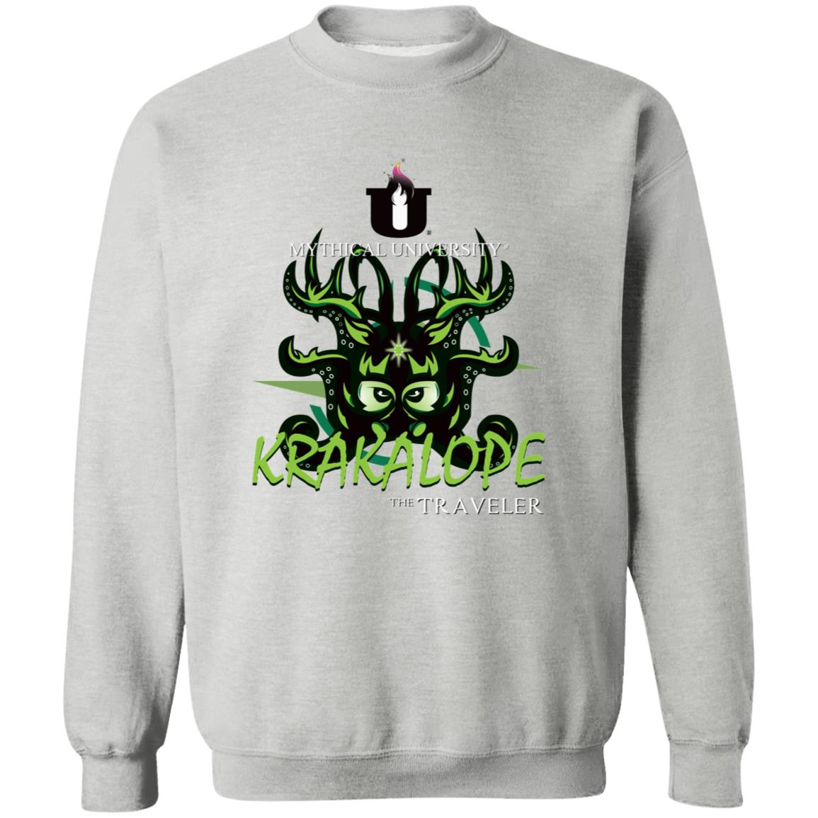 Mythical University (Krakalope - The Traveler) Gildan Crewneck Pullover Sweatshirt