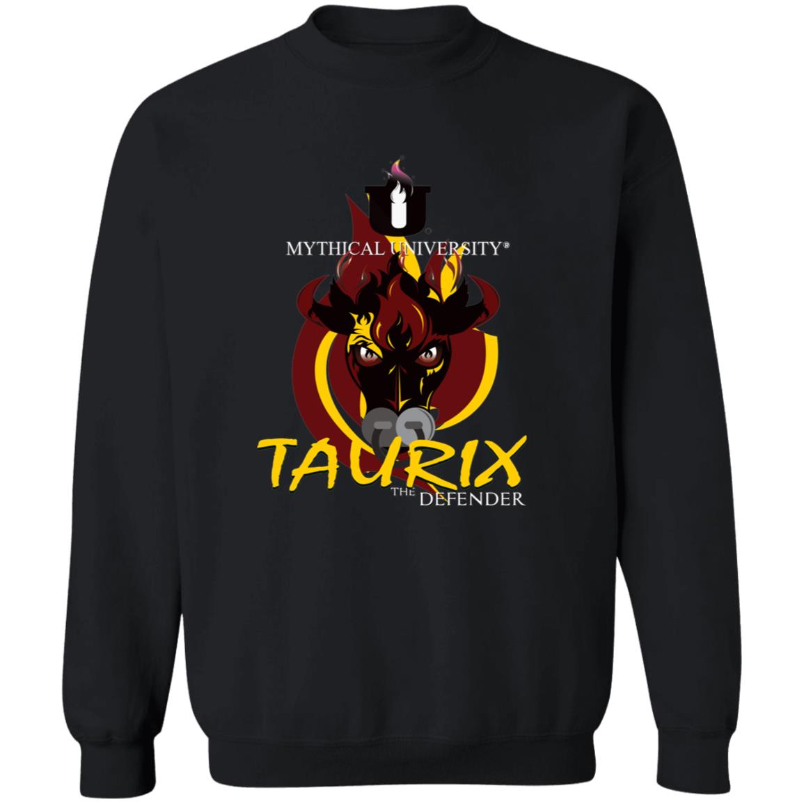 Mythical University (Taurix - The Defender) Gildan Crewneck Pullover Sweatshirt
