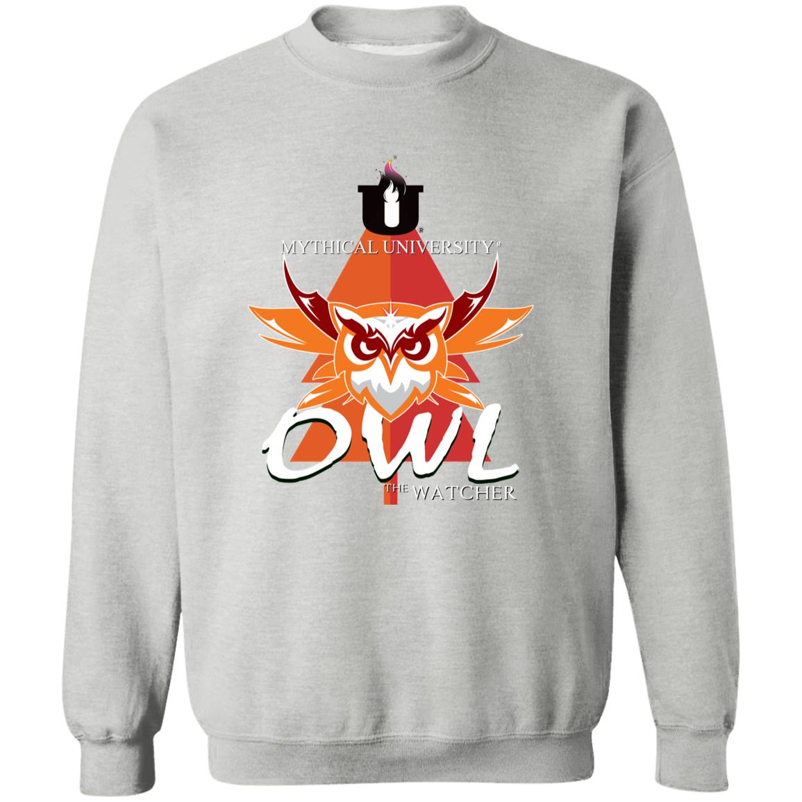 Mythical University (Owl - The Watcher) Gildan Crewneck Pullover Sweatshirt