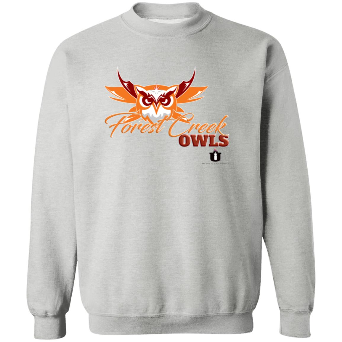 Mythical University Gildan Crewneck Pullover Sweatshirt (Forest Creek Owls)