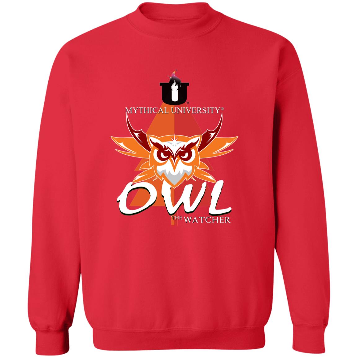 Mythical University (Owl - The Watcher) Gildan Crewneck Pullover Sweatshirt