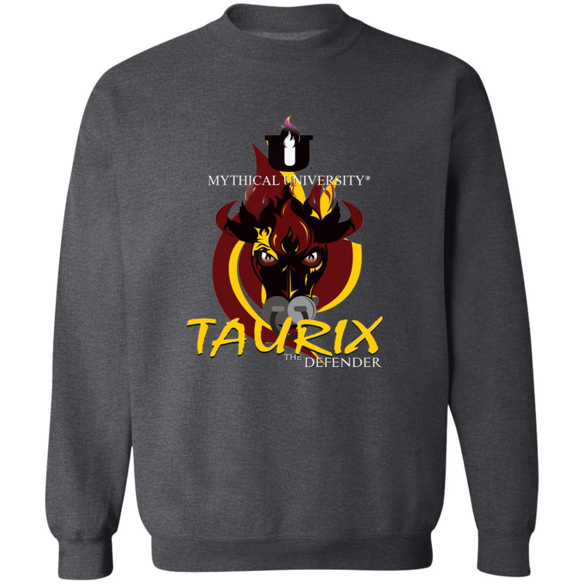 Mythical University (Taurix - The Defender) Gildan Crewneck Pullover Sweatshirt