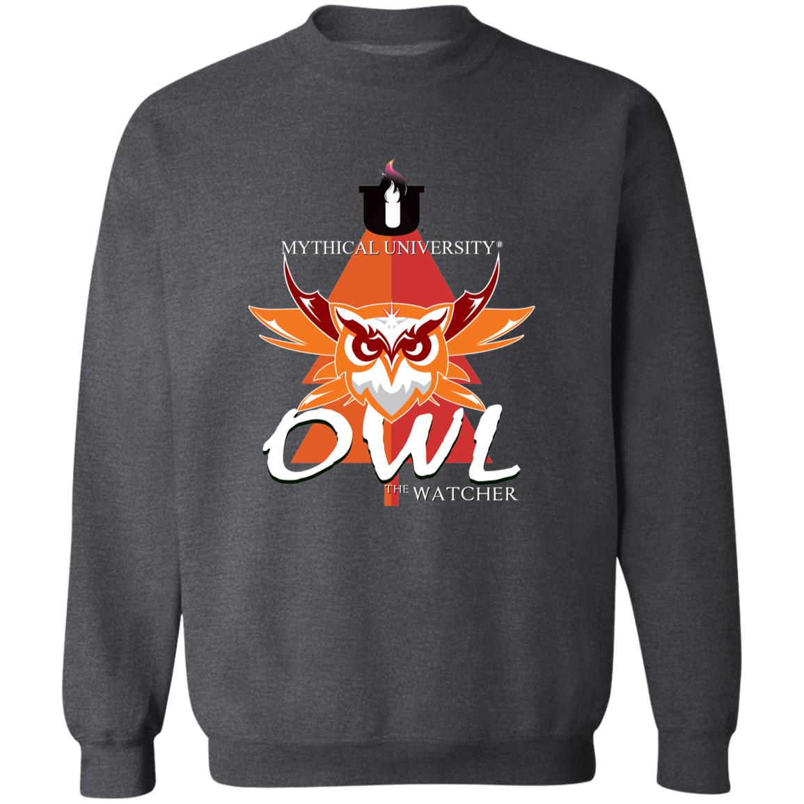 Mythical University (Owl - The Watcher) Gildan Crewneck Pullover Sweatshirt