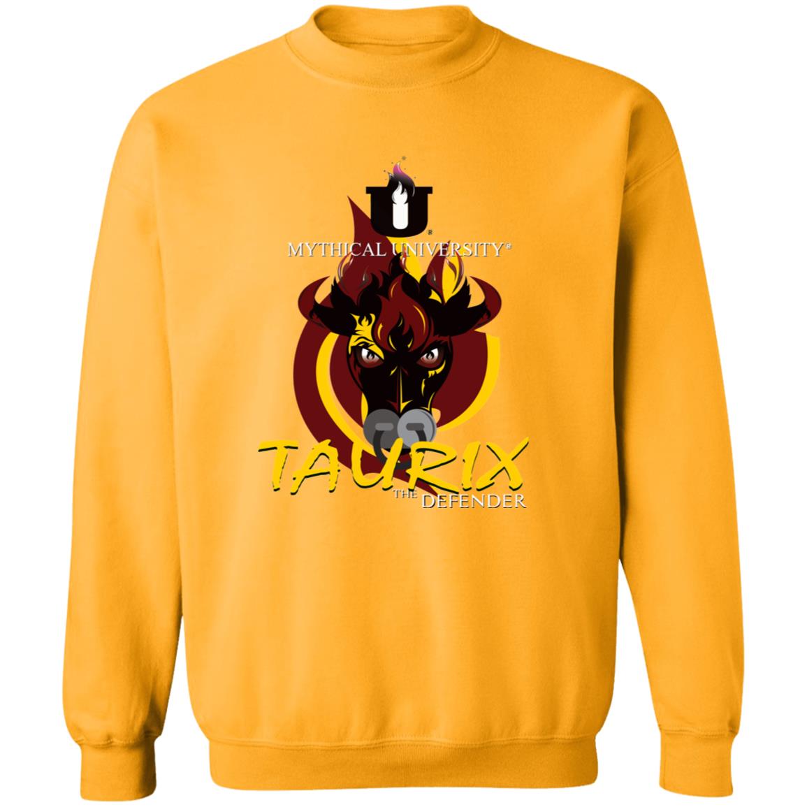 Mythical University (Taurix - The Defender) Gildan Crewneck Pullover Sweatshirt